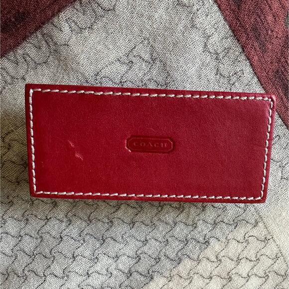 Coach red Leather Acrylic Photo Frame lucite 8x6” modern decor - Picture 3 of 16